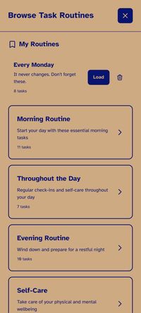 TearOff app screenshot how to add an existing routine to your stack