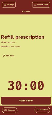 TearOff app screenshot Time Blindness on a task