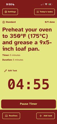 TearOff app making bread - Step 1 is happening