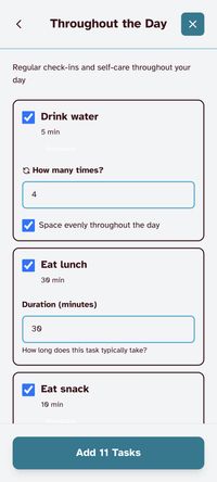 TearOff app screenshot showing the routine screen