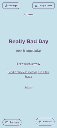 TearOff app screenshot showing the Really Bad Day mode