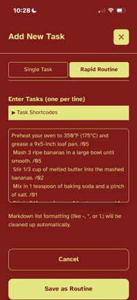 TearOff app making bread - Add Recipe